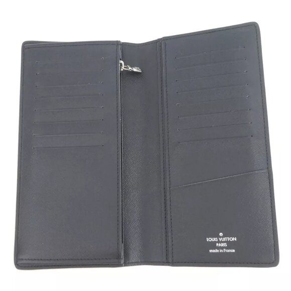 Auth LOUIS VUITTON Taiga Portefeuille Brazza Long Wallet Gray - Picture 5 of 10